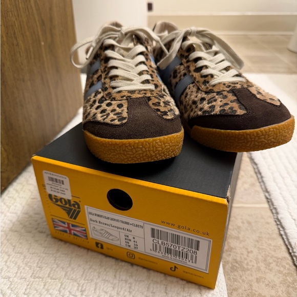 Gola Shoes - Gola Brown Leopard Print Sneakers